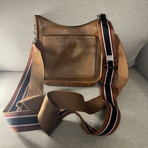 J. Jill Brown and Black Messenger Bag with Adjustable Strap